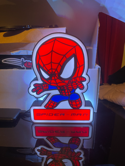 spider man led light box by flavourvapess art 2d quick print fun easy avengers cartoon 3d print model - Mito3D