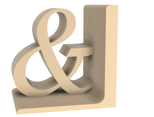 ampersand bookend by officina23 education models bookendstop 3d print model - Mito3D