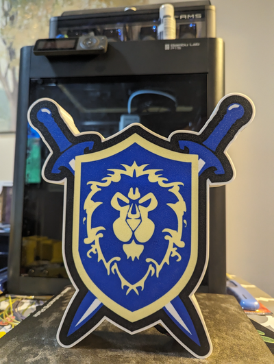 wow alliance coat of arms light - world warcraft by xeebo00 art signs & logos lamp horde mmoi mmo mmorpg 3d print model - Mito3D
