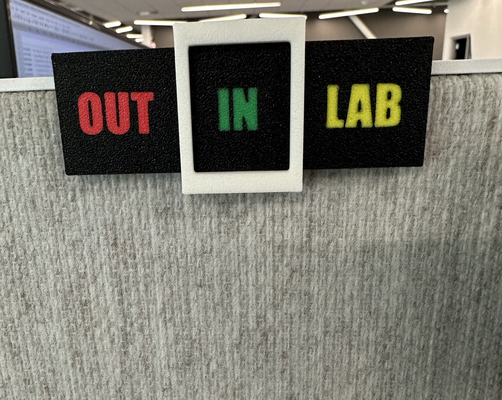 out-in-lab cubical slider marker by taz023 household office cubicle work sign 3d print model - Mito3D
