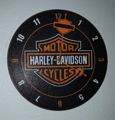 harley davidson clock by lindnjoe household decor harleydavidson clockhands clockface 3d print model - Mito3D