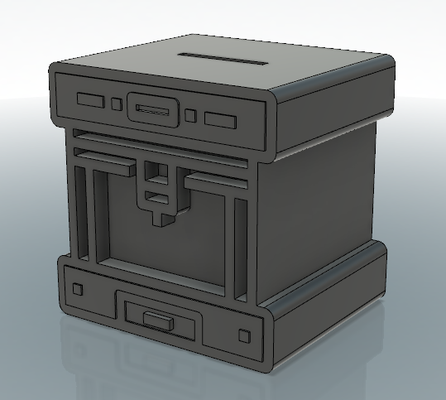 3d imprimante tirelire by th3d jouets jeux pièces monnaie 3dprinter 3d print model - Mito3D