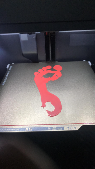 bloody footprint by albick art signs & logos blood logo wall halloween scary prank joke 3 layer 3d print model - Mito3D