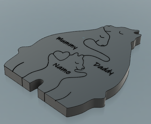 urso enigma by th3d impressora arte esculturas quebra cabeça urso família 3d print model - Mito3D