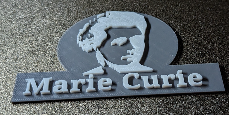 marie curie silhouette by atshd4 art models scientist famous people physics 3d print model - Mito3D