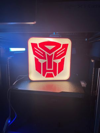 autobot logo - lightbox by love prints art models transformers good cartoon series roll out light 3d print model - Mito3D