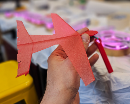 velocidad planeador v2 lanzacohetes fácil rápido impresión by caos pasatiempo bricolaje diy vehiculos avión divertido niños bambu x1 ams petg volador 3d print model - Mito3D