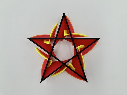 fiammeggiante pentagramma fiore by faro additivo arte sculture ornamento tealight satanico occulto 3d print model - Mito3D