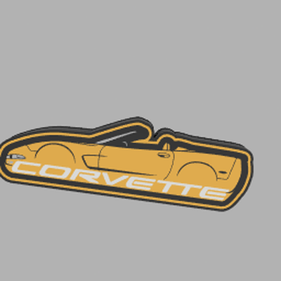 corvette c5 convertible silhouette by spacecity3d art signs & logos light box boxes 3d print model - Mito3D