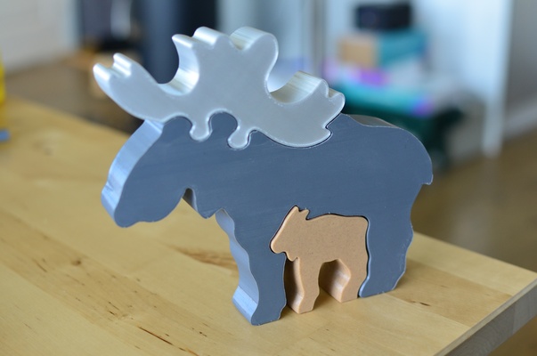 decorative moose puzzle by n808 art models decorations sculpture 3d print model - Mito3D