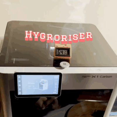 hygroriser - x1 p1 series glass riser hygrometer by nukddd 3d printer accessories hygrometerholder hygrometermount cover lifter simple nosupport fast print easy lid holder prop 3d print model - Mito3D
