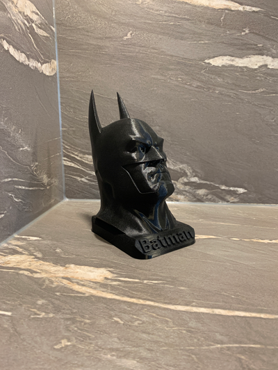 batman bust b ste remixed by sweb3791 art sculptures dc comics spiderman superman hulk hero knight dark cinema bat sculpture 3d print model - Mito3D