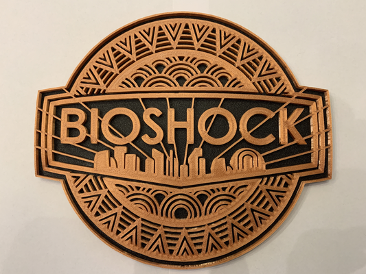 bioshock logo by sweb3791 sanat işaretler logolar büyük baba rosie deniz su kent atıcı oyun 2k rapture kız kardeş 3d print model - Mito3D
