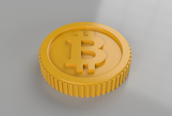 bitcoin btc - coin by magic studio 3d art & badges easy easyprint gold tothemoon 3d print model - Mito3D