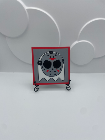 jason pac-man placard by tracksthreed toys & games characters coaster wall art ams multi color halloween light box 3d print model - Mito3D