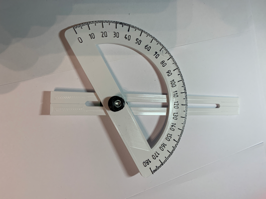 simple protractor - winkelmesser remixed by sweb3791 tools measure angle corner degrees 3d print model - Mito3D