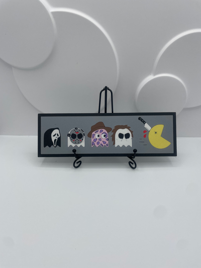 halloween pac man placard by pistes jouets jeux personnages ams multi couleur coaster lumière boite mur 3d print model - Mito3D