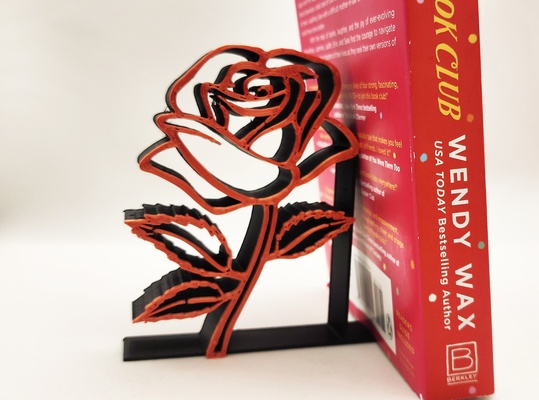 rose bookends - 2 color or single by triplegworkshop art sculptures flower book reading bookend books roses pretty blossom bookendstop minimilistbookend bookeends bookened 3d print model - Mito3D