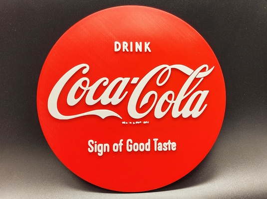 jahrgang coca cola taste zeichen 2 farbe by abonnieren kunst logos getränk untersetzer cola sprudel brunnen trinken klassisch koks getränkeuntersetzer geschmack 2dwallart pepsi koka 3d print model - Mito3D