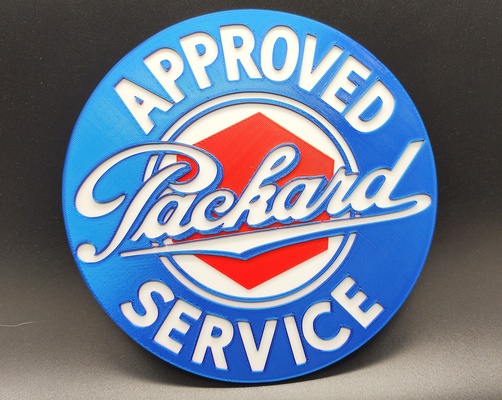 vintage packard sign 3 colors by triplegworkshop art signs & logos decoration wall multicolor decor car hanging truck garage racing collection automotive gas auto classic oil cars wallart fuel gasoline fine 3d print model - Mito3D