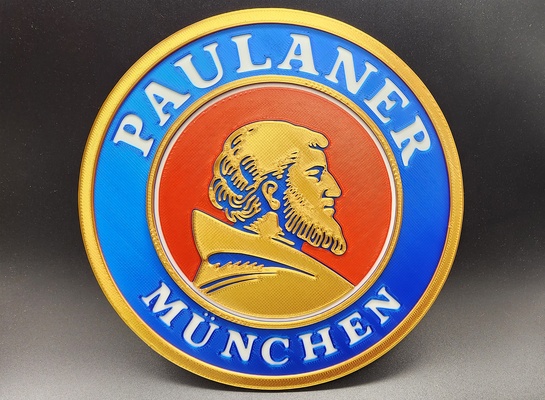 paulaner brauerei m nchen beer sign 4 color by triplegworkshop art signs & logos wall multicolor custom garage collection brewing gas soda germany drinking oil layers wallart german brewery munich gallery wishlist fineart request beir 3d print model - Mito3D