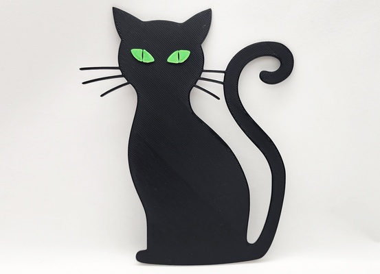 kedinin gözler 2 renkler by üçlü atölye sanat 2d cadılar bayramı dekorasyon renkli kedi kolay kediler yavru kutsal ürpertici bakıcılığı halloweendecor dekoru şekli 3d print model - Mito3D
