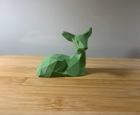poly faon remixé by médecin restauré art sculptures lowpoly lowpolyanimal animal polygone cerf sculpture 3d print model - Mito3D