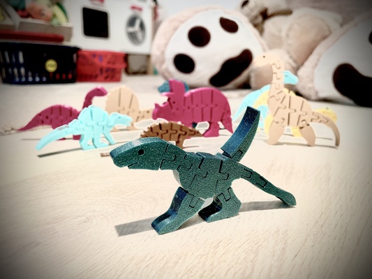 articulated flexi pterosaurus fidget dino by mistaprinta toys & games dinosaur fidgettoy flexible keychain 3d print model - Mito3D