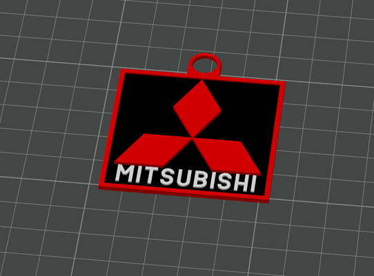 mitsubishi by carlson art panneaux logos porte clés accessoire 3d print model - Mito3D