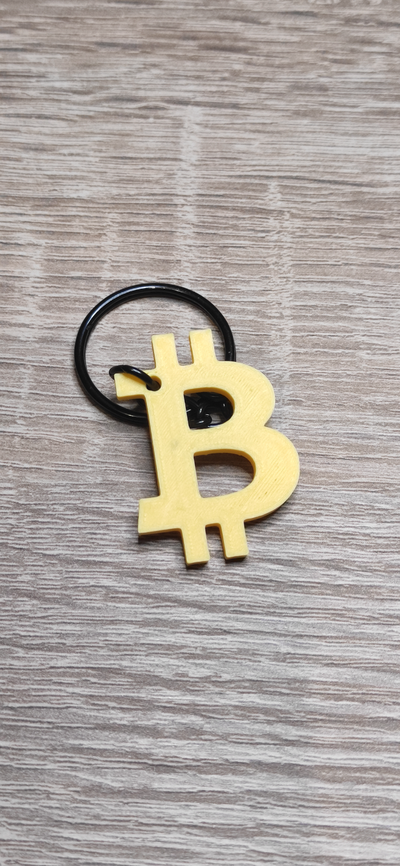 bitcoin keychain by carlson art signs & logos btc keyring 3d print model - Mito3D
