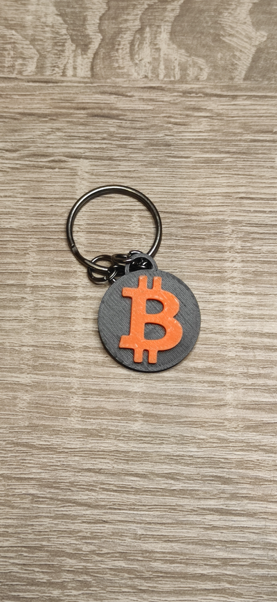 bitcoin porte clés by carlson art panneaux logos btc clé 3d print model - Mito3D