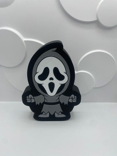 ghostface lightbox by tracksthreed toys & games characters light placard coaster wall ams multicolor halloween 3d print model - Mito3D