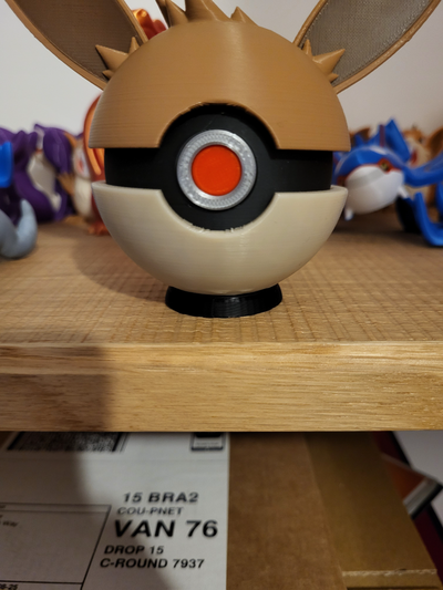 pokeball base can be sphere by pagie boy props & cosplays pokemon stands ball stand 3d print model - Mito3D