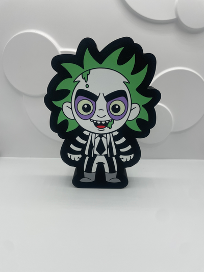 beetlejuice lightbox by tracksthreed toys & games characters light box wall coaster placard ams multi color halloween 3d print model - Mito3D