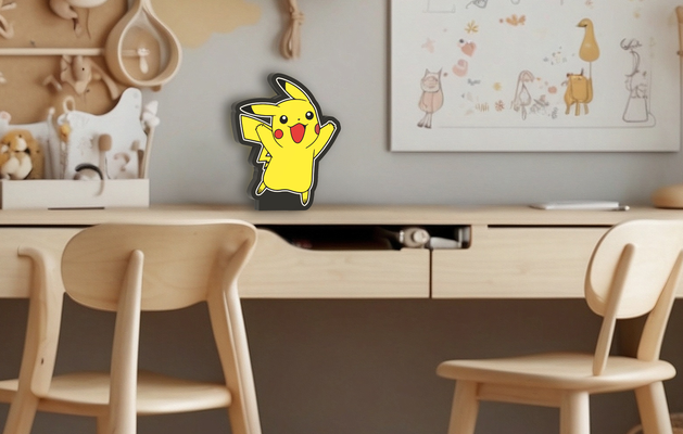 pikachu pulando caixa luz conduziu luminária by geeks3d arte modelos pokémon decoração caixas pika 3d print model - Mito3D