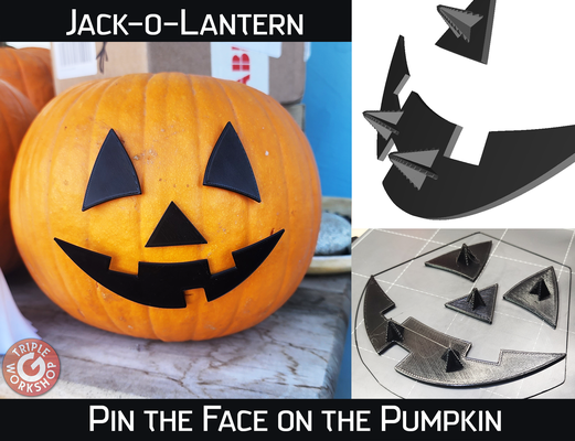 jack lantern pin viso on zucca by workshop gambe domestico arredamento halloween halloweendecoration jackolantern vacanza zucche intaglio halloweendecor testa 3d print model - Mito3D