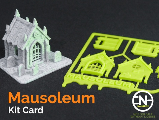 spooky mausoleum kit card by nakozen toys & games halloween spoopy scary creepy grave graveyard crypt tomb model puzzle gift ornament autumn fall skellyman samhain 3d print model - Mito3D