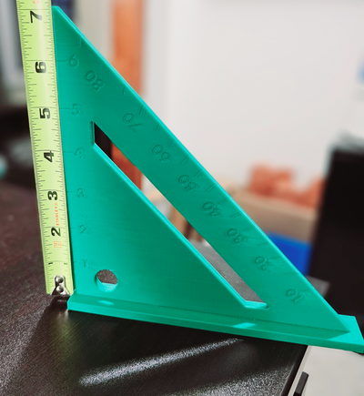 speed square - no supports by r c 3d tools hand measure wood working tool angle ruler 3d print model - Mito3D