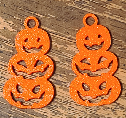 3 hanging jack-o-lanterns by dohara1985 fashion earrings jack o lantern jack-o'-lantern ear earring ring rings pumpkin pumpkinearrings jackolantern halloween 2023 2024 3d print model - Mito3D