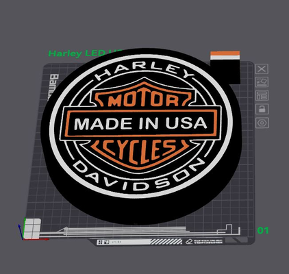 harley davidson guidato luce scatola by wizard7741 arte 2d motociclo 3d print model - Mito3D