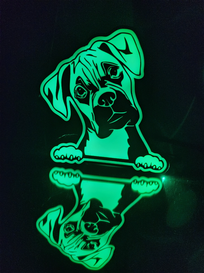 boxer dog light box led lamp by picture it household decor gift 3d print model - Mito3D