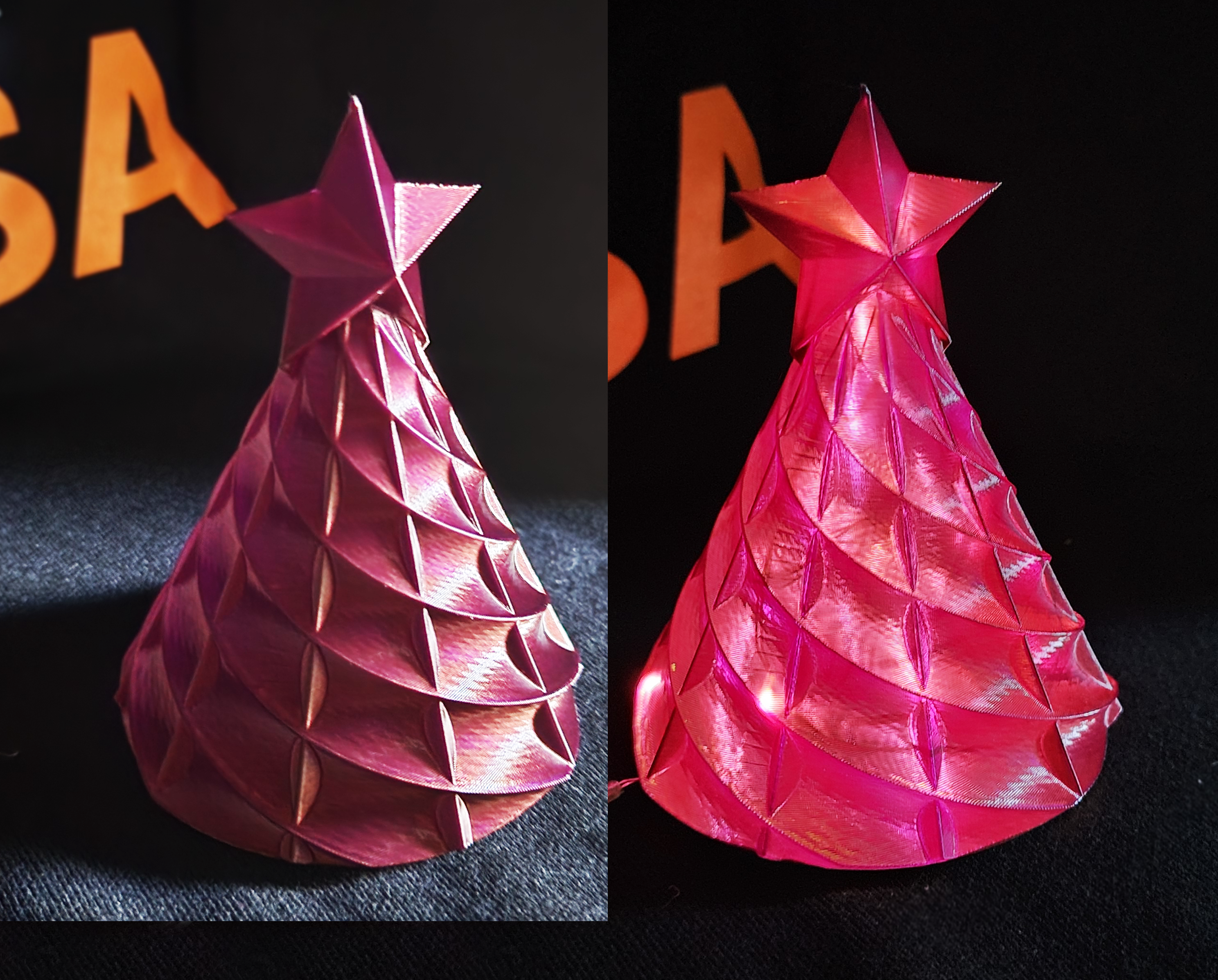 vaso modo natal árvore remixado by workshop triplo arte esculturas decoração natal estrela vasemodo espiral enfeite decorações arvore iluminar 3D print model - Mito3D