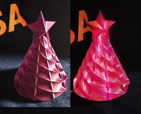 vase mode noël arbre remixé by atelier triple art sculptures décoration étoile vasemode spirale décorations sapin allumer 3d print model - Mito3D