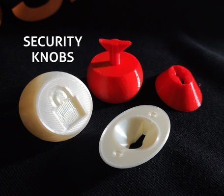 security knobs by triplegworkshop tools gadgets knob twist replacement lock key pull cabinet childproof locking 3d print model - Mito3D