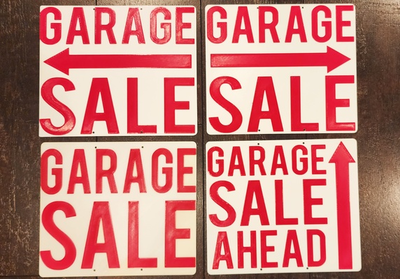 max mk3 size garage sale signs 2 color remixed by triplegworkshop art & logos display sign multicolor multi outdoor lawn arrow yard market sell flea forsale directions sales 3d print model - Mito3D