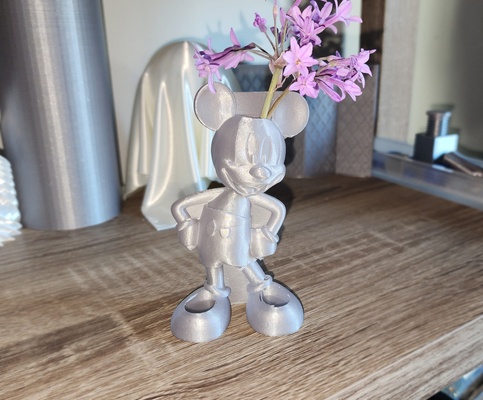 mickey ratón florero by taller triple arte esculturas personaje dibujos animados disney espiral clásico plutón minnie mouse pato donald 3d print model - Mito3D