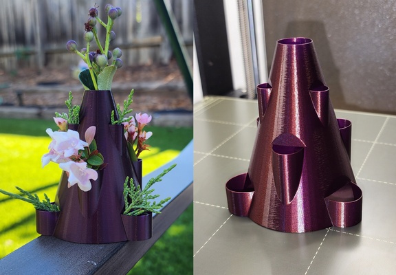 10 étage volcan planteur vase by atelier triple art sculptures vasemode porte plume spirale niveaux 3d print model - Mito3D