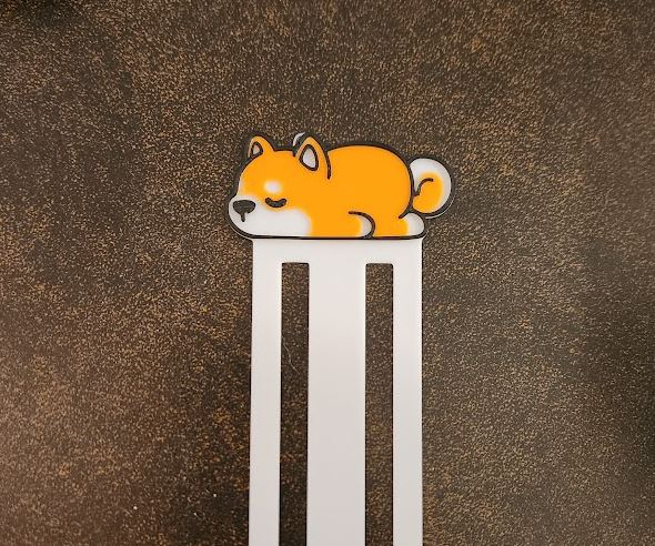 dormido shiba marcador by tim135 arte señales logos libros libro leer perro lindo animal 3D print model - Mito3D