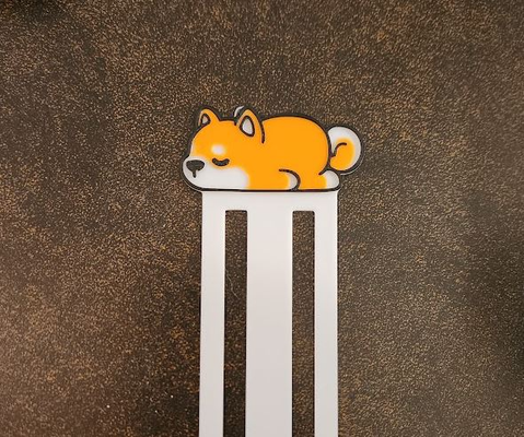 sleeping shiba bookmark by tim135 art signs & logos books book read dog cute animal 3d print model - Mito3D