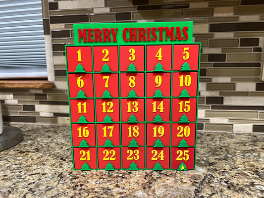 christmas advent calendar by mkcamc household festivities holiday holidaydecor decor decoration decorations easy print no supports support free multi color printing drawers ams fun functional family celebration merry merrychristmas x-mas gift gifts 3d print model - Mito3D
